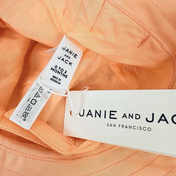 Janie and Jack Baby Girl 6-12 Months Floral Embroidered Matching Set w/ Hat Gift - Picture 9 of 10